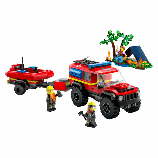 LEGO City 60412 4X4 Brandweerauto met Reddingsboot