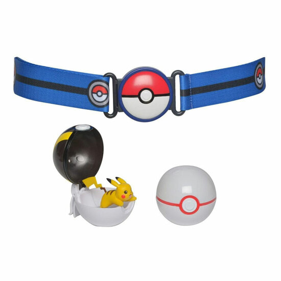 Pok&eacute;mon Clip &#039;N&#039; Go Poke Ball met Blauw Riem Speelset, 4dlg.