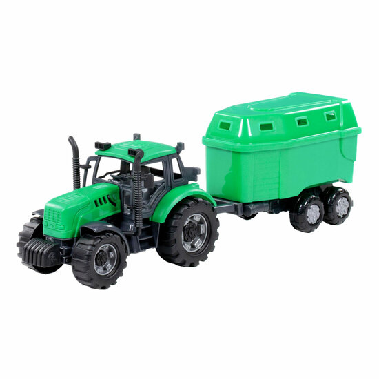 Cavallino Tractor met Paardentrailer Groen, Schaal 1:32