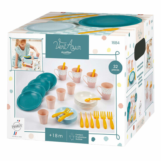 Ecoiffier Picknick Speelset met Kartonnen Picknickmand, 32dlg.