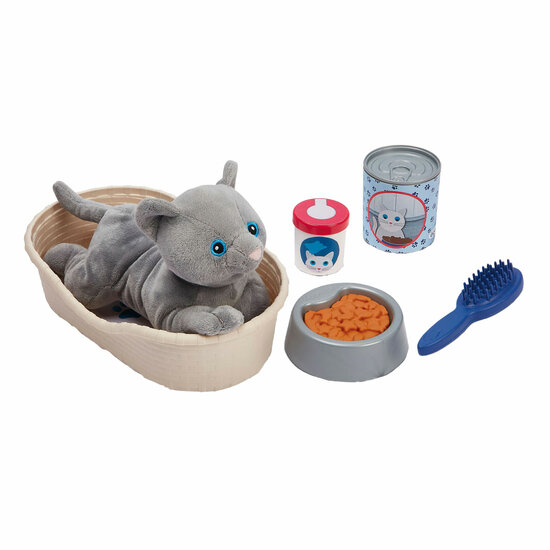 Ecoiffier Medical Knuffel Kat met Kattenmand Speelset - 9dlg.