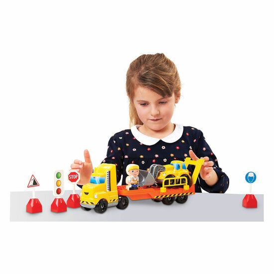 Ecoiffier Abrick Vrachtwagen met Graafmachine