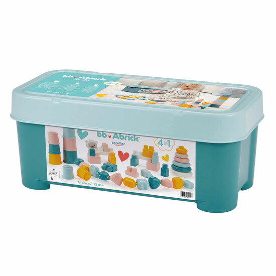Ecoiffier bb Abrick Babyspeelgoed 4in1 Speelset in Opbergbox - 41dlg.