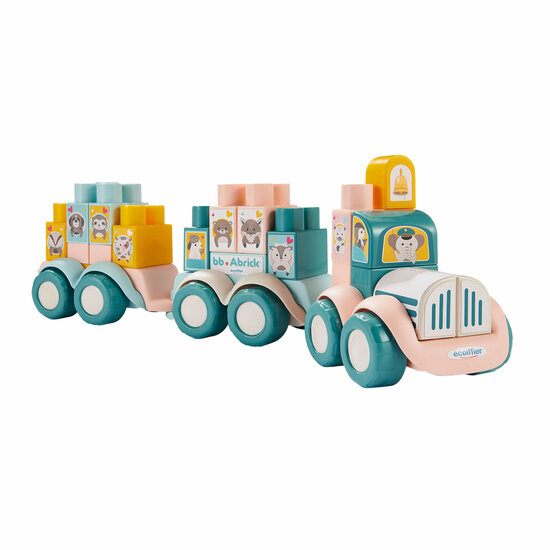 Ecoiffier bb Abrick Dierentrein met Bouwblokken - 51dlg.