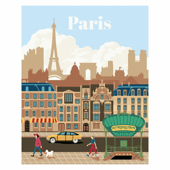 CreArt Schilderen op Nummer - Kleurrijk Parijs