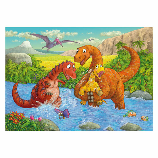 Ravensburger Legpuzzel Spelende Dino&#039;s, 2x24st.