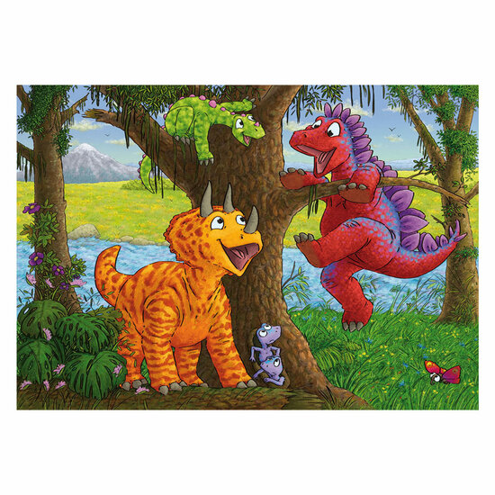 Ravensburger Legpuzzel Spelende Dino&#039;s, 2x24st.