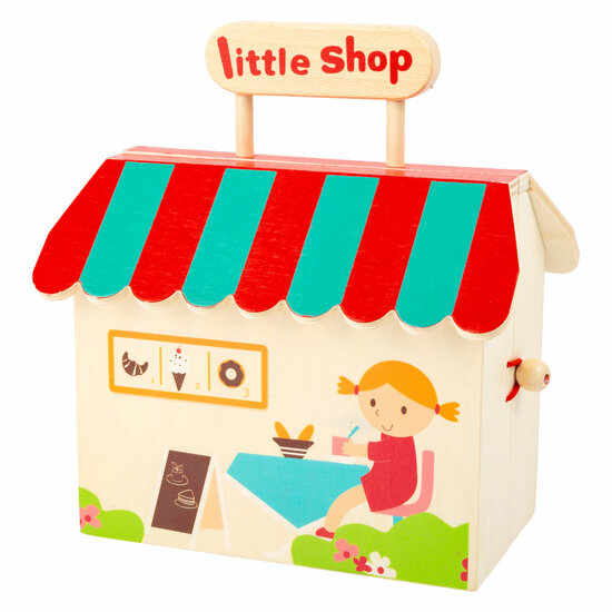 Small Foot - Houten Meeneem Speelwinkel Poppenhuis, 15dlg.