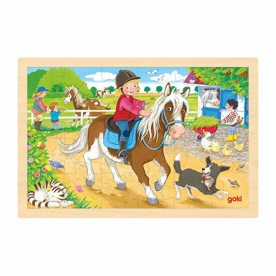 Goki Houten Legpuzzel Ponyboerderij, 24st.