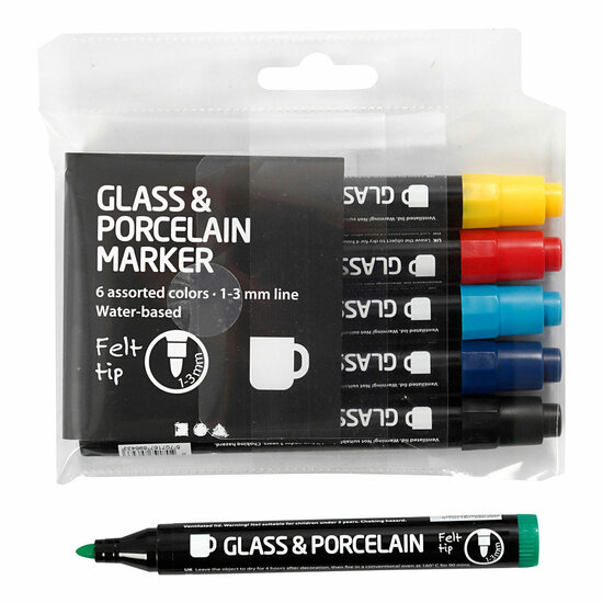 Glas- en Porseleinstiften, 6st.