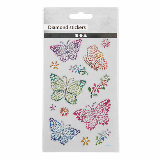 Diamant Stickers Vlinder, 1 Vel