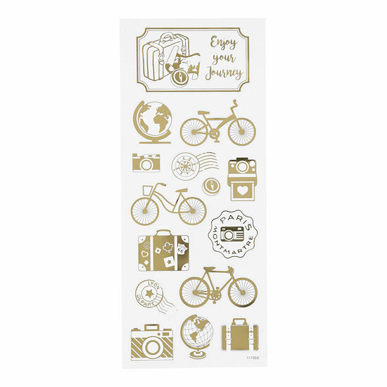 Stickers Goud Om de Wereld, 1 Vel