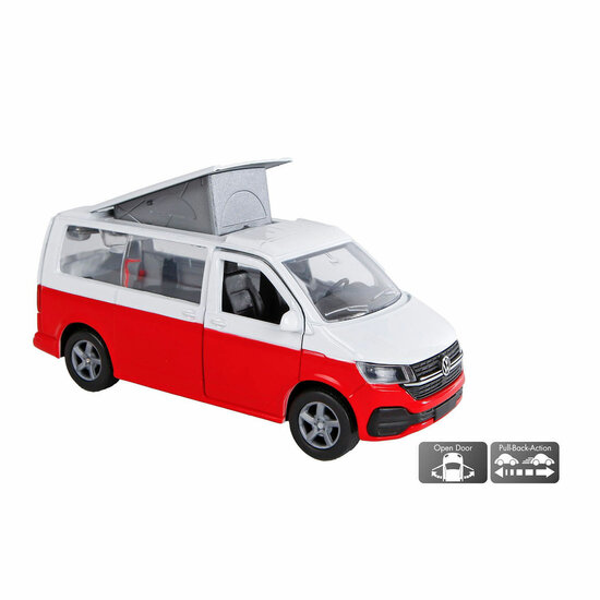 Kids Globe VW Transporter Camper Die-Cast Pull Back, 13,5cm