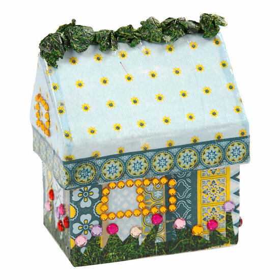 Huizen Papier-mache, Set van 4