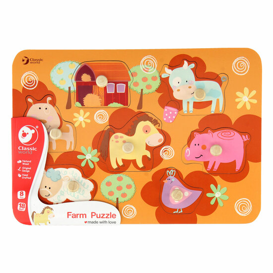 Classic World Houten Noppenpuzzel Boerderij