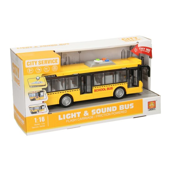 Schoolbus met Licht en Geluid 1:16