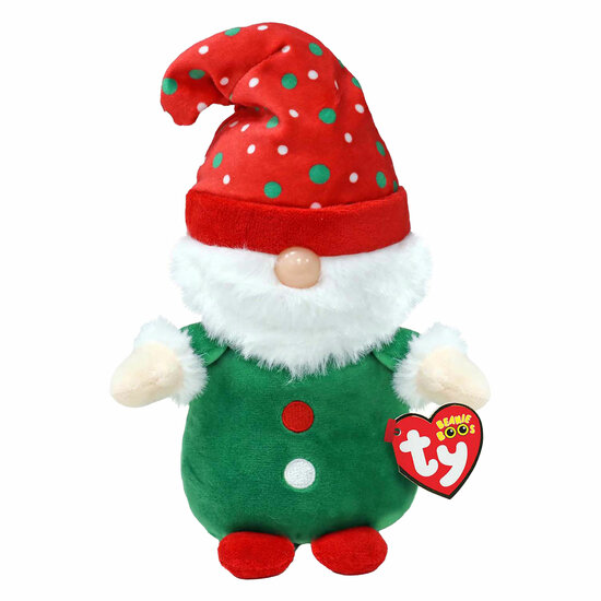Ty Beanie Boo&#039;s Christmas Gnome Gnolan Elf, 15cm