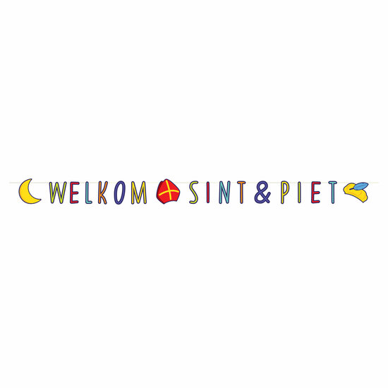 Letterslinger Welkom Sint &amp; Piet, 285cm