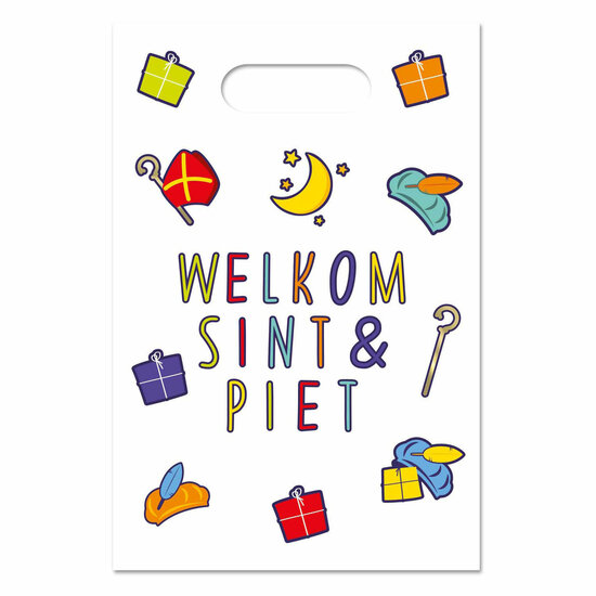 Uitdeelzakjes Welkom Sint &amp; Piet, 6st