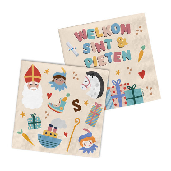 Servetten Welkom Sint &amp; Pieten, 20st.