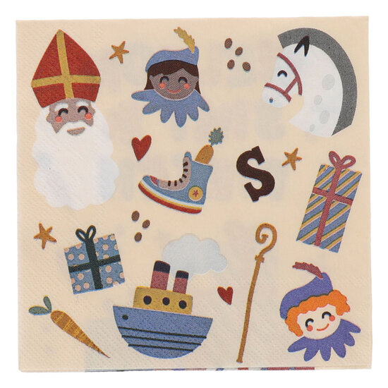 Servetten Welkom Sint &amp; Pieten, 20st.