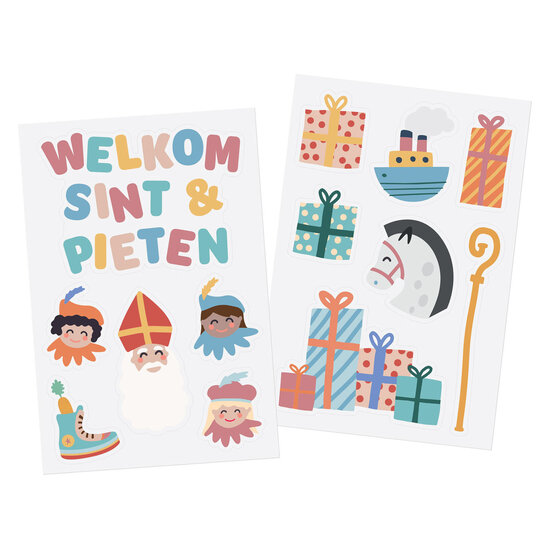 Raamstickers Welkom Sint &amp; Pieten, 13st.