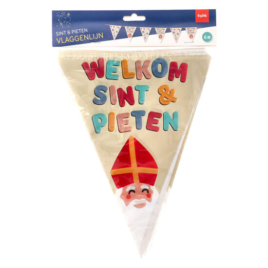Vlaggenlijn Welkom Sint &amp; Pieten, 6 meter