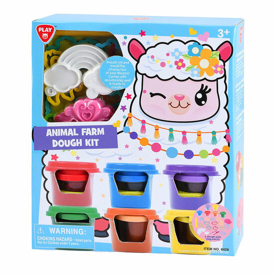 Playgo Boerderijdieren Kleiset - 6 Kleipotjes