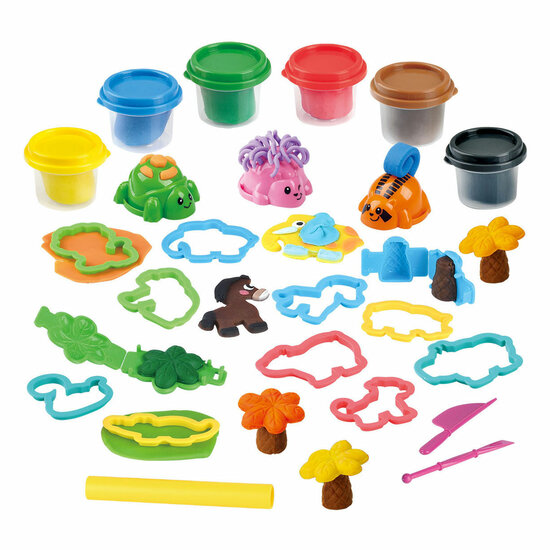 Playgo Dieren Eiland Kleiset. 6 Kleipotjes