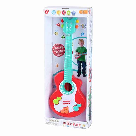 Playgo Gitaar met Muzieknoten Rood