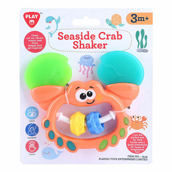 Playgo Krab 2in1 Rammelaar en Bijtspeeltje