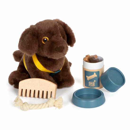 Small Foot - Knuffel Hond met Draagtas en Verzorgingsset