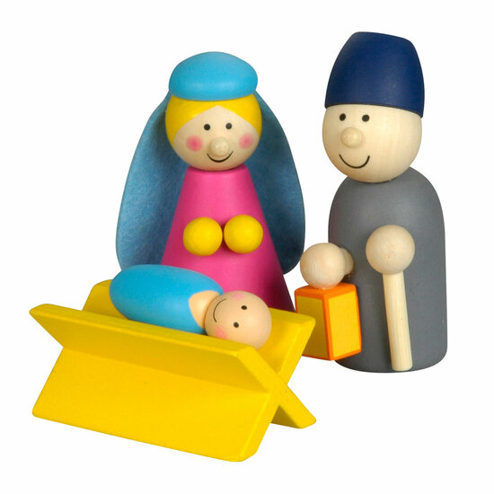 Kerststal Hout met speelfiguren