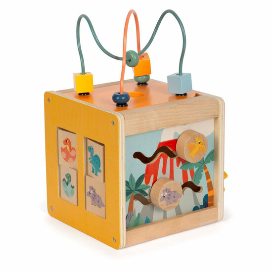 Small Foot - Houten Activiteitenkubus Motoriekspiraal Dino