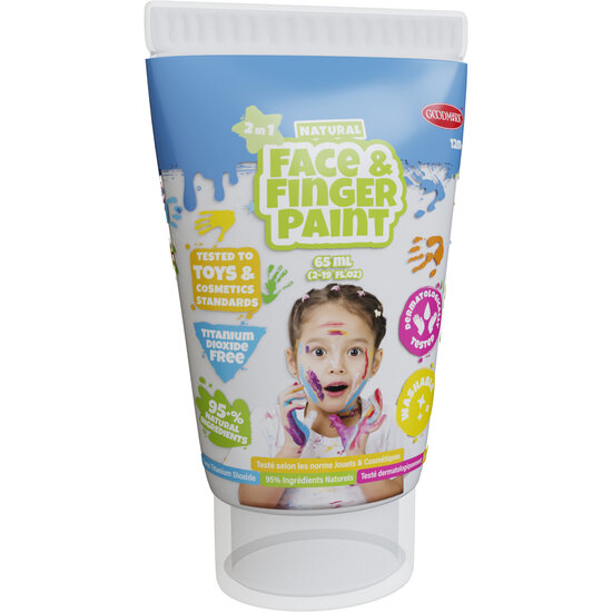 Natural Face &amp; Fingerpaint Tube - Wit, 65ml