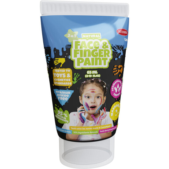 Natural Face &amp; Fingerpaint Tube - Zwart, 65ml