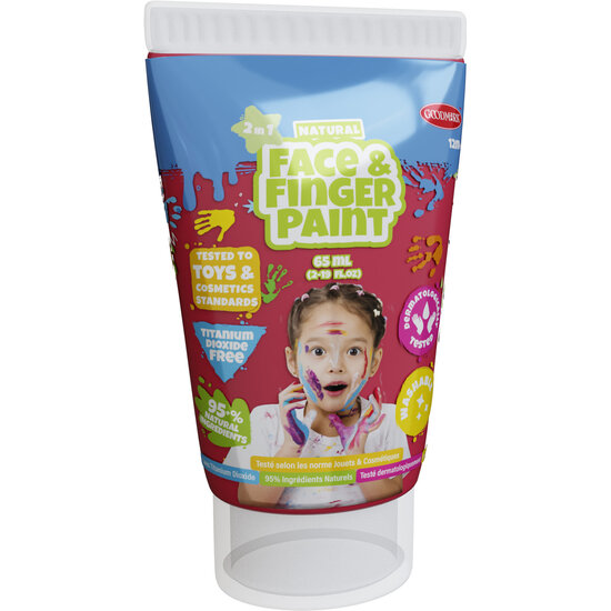 Natural Face &amp; Fingerpaint Tube - Rood, 65ml