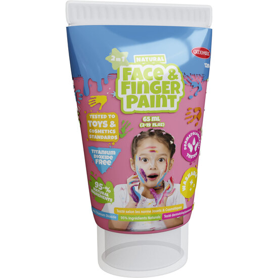 Natural Face &amp; Fingerpaint Tube - Roze, 65ml