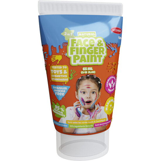 Natural Face &amp; Fingerpaint Tube - Oranje, 65ml