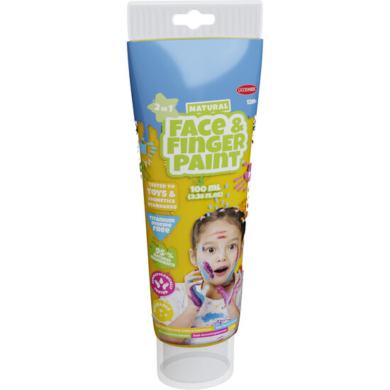 Natural Face &amp; Fingerpaint Tube - Geel, 100ml