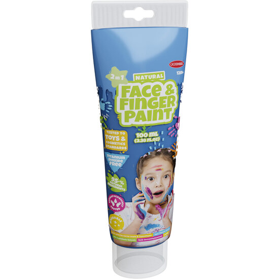 Natural Face &amp; Fingerpaint Tube - Blauw, 100ml