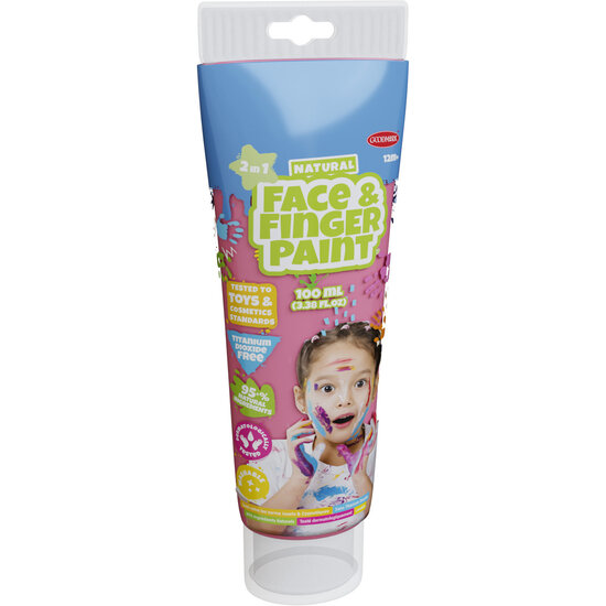 Natural Face &amp; Fingerpaint Tube - Roze, 100ml