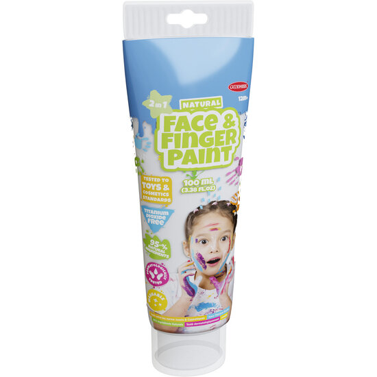 Natural Face &amp; Fingerpaint Tube - Wit, 100ml