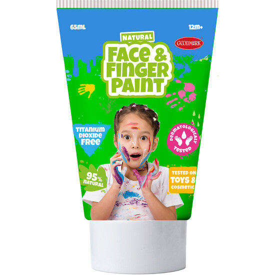 Natural Face &amp; Fingerpaint Tube - Groen en Geel, 2x65ml