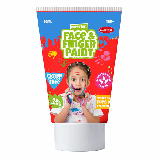 Natural Face &amp; Fingerpaint Tube - Rood en Oranje, 2x65ml