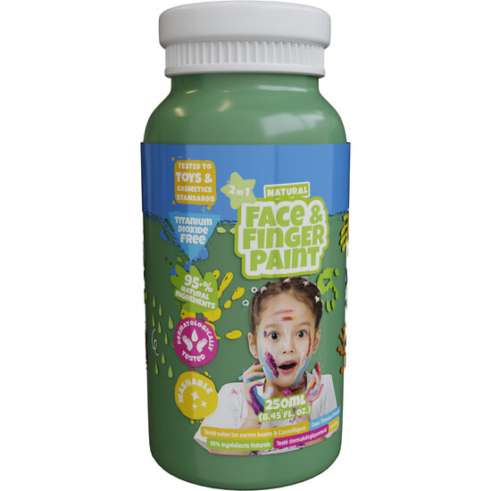 Natural Face &amp; Fingerpaint Fles - Groen, 250ml