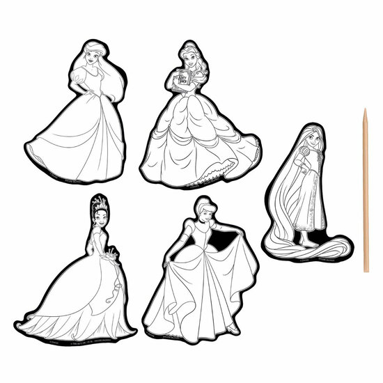 Scratch Art Stickers - Disney Princess, 6dlg.