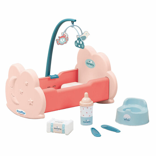 Ecoiffier Poppenwieg met Accessoires, 6dlg.