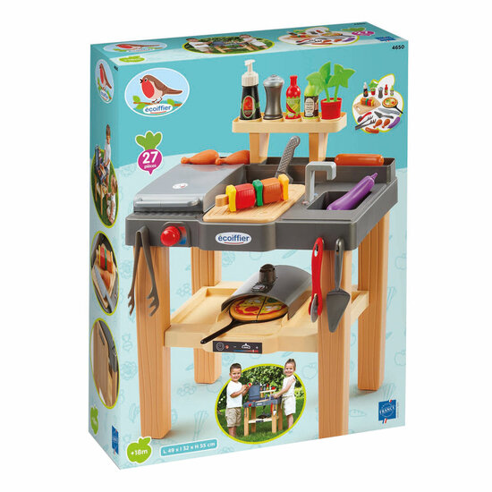 Ecoiffier Zomer Keuken met Barbecue en Pizzaoven - 27dlg.