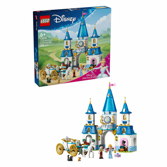 LEGO Disney Princess 43275 Assepoesters Kasteel en Paardenkoets